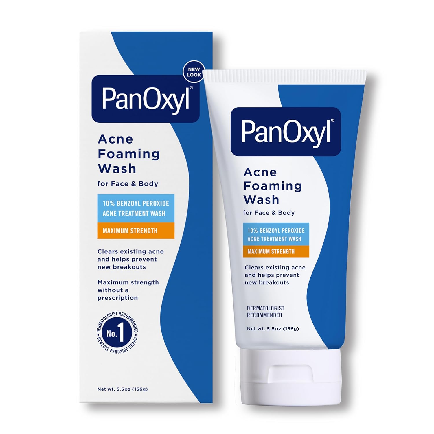 PanOxyl Acne Foaming Wash Benzoyl Peroxide 10% Maximum Strength Antimicrobial, 5.5 Oz 24Hr Smart